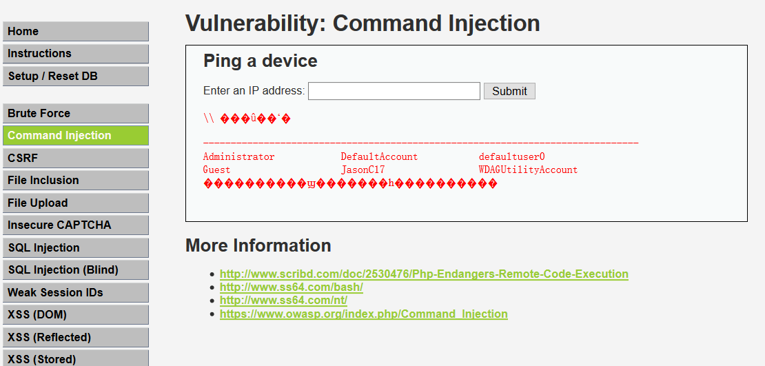 Screenshot-2018-3-12 Vulnerability Command Injection Damn Vulnerable Web Application (DVWA) v1 10 Development (2).png-36.9kB