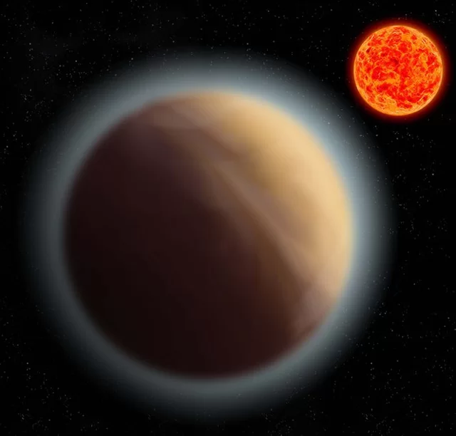 Researchers have detected an atmosphere around a near-Earth-size planet, GJ 1132b, located 39 light-years away, depicted here in an artist's impression. Credit: MPIA