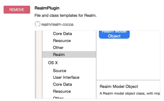 Realm Xcode插件