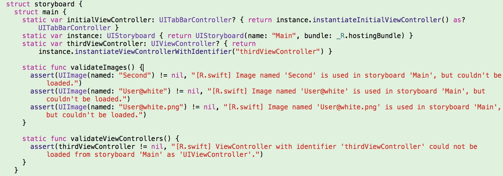 storyboard validate