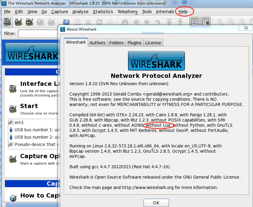 wireshark version information