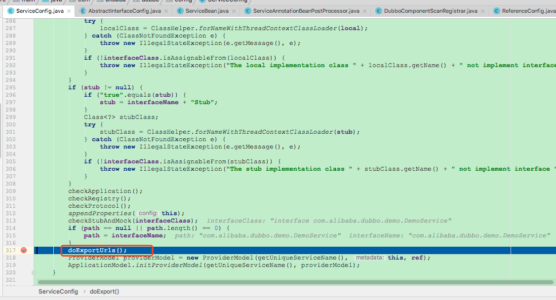ServiceBean#doExport()
