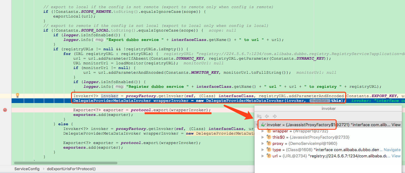 ServiceBean#doExportUrlsFor1Protocol()