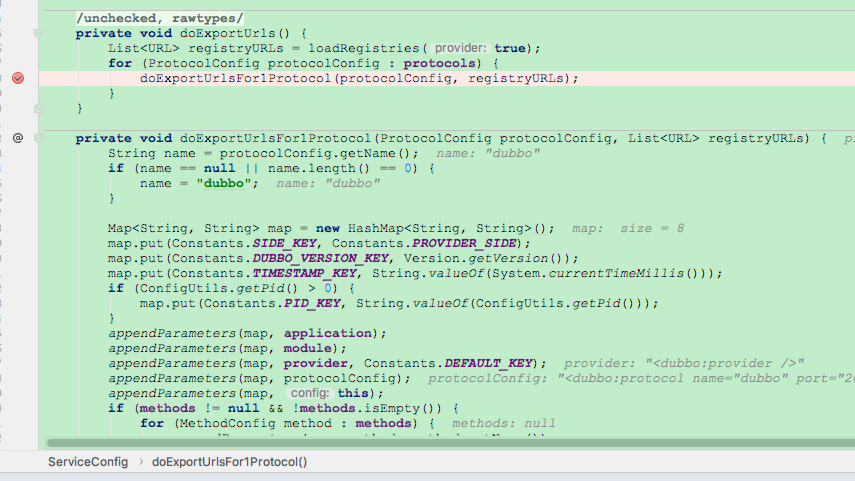 ServiceBean#doExportUrlsFor1Protocol()