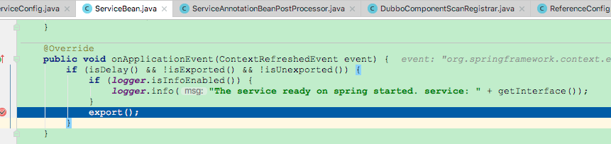 ServiceBean#onApplicationEvent()